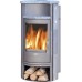 ABX Pori 7 Aqua Krbová kamna na dřevo s teplov. výměníkem,šedý pl.+mastek,vč. h. desky