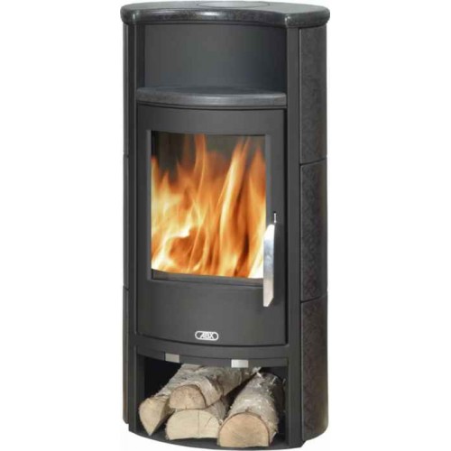 ABX Pori 4671-7, krbová kamna na dřevo, černý plech + kachle hämatit, vč. horní desky ABX Pori 4671-7, krbová kamna na dřevo, černý plech + kachle hämatit, vč. horní desky