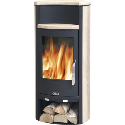 ABX Pori 4671-5, krbová kamna na dřevo, černý plech + pískovec rovný, vč. horní desky ABX Pori 4671-5, krbová kamna na dřevo, černý plech + pískovec rovný, vč. horní desky