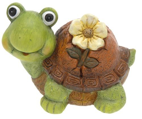 ProGarden Zahradní dekorace želva s květinou, veká KO-795003060zelv