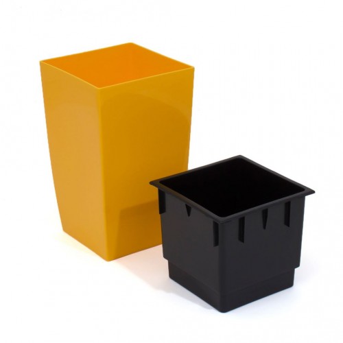 PROSPERPLAST COUBI květináč 29x29cm, 30l, žlutá DUW290
