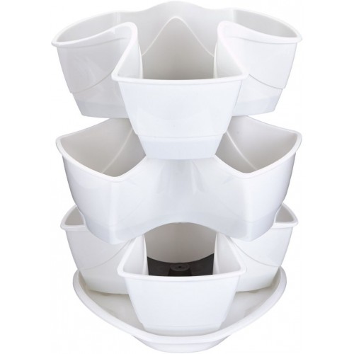 PROSPERPLAST COUBI květináč 29,5x29,5x38cm, 9l, bílá DKN3003