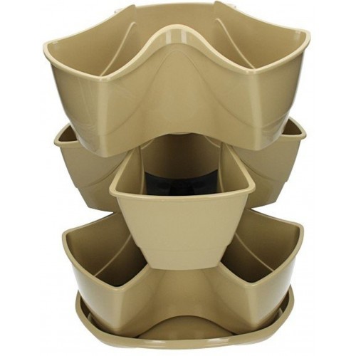 PROSPERPLAST COUBI květináč 29,5x29,5x38cm, 9l, béžová DKN3003