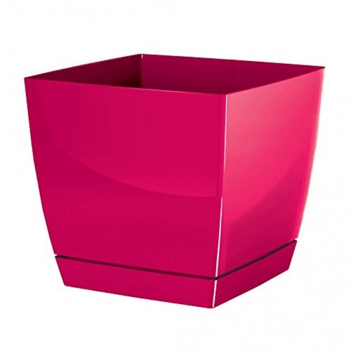 Květináč s miskou COUBI 24 cm, 8,2l, malina-lesk DUKP240