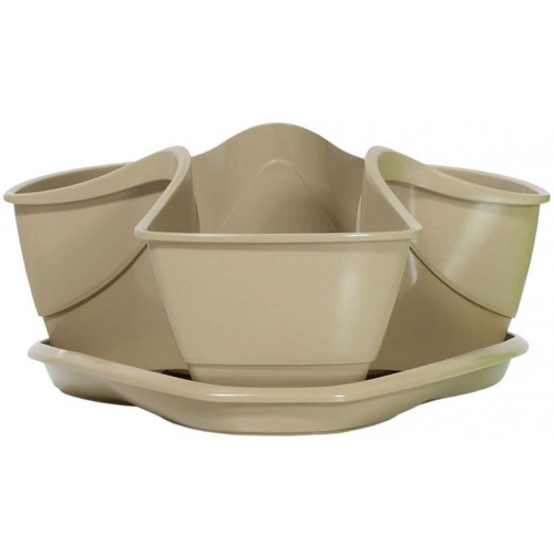 PROSPERPLAST COUBI květináč 29,5x29,5x14cm, 3l, béžová DKN3001