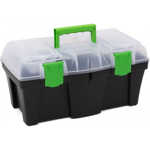 Prosperplast GREENBOX Plastový kufr na nářadí transparentní, 458 x 257 x 227 mm N18G