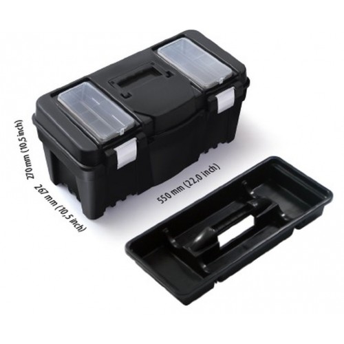 PROSPERPLAST VIPER Plastový kufr na nářadí černý, 550 x 267 x 270 mm N22A
