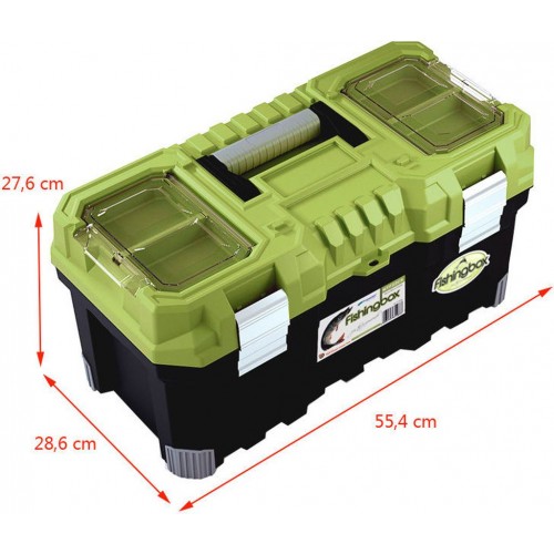 PROSPERPLAST FISHINGBOX Plastový kufr na nářadí zelený, 554 x 286 x 276 mm NTF22CS