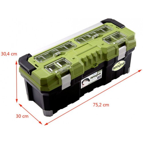 PROSPERPLAST FISHINGBOX Plastový kufr na nářadí zelený, 752 x 300 x 304 mm NTF30AM