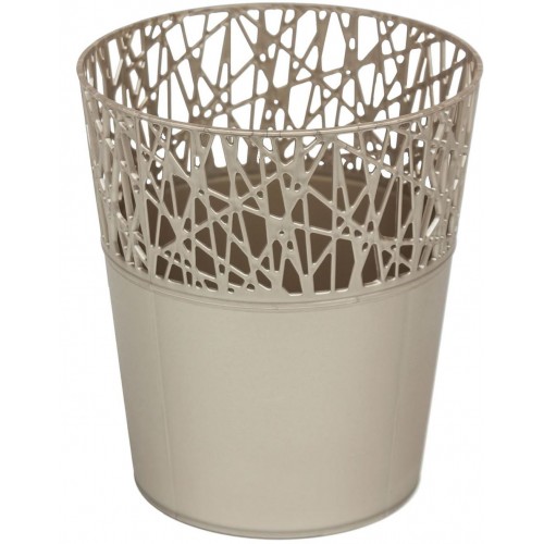 PROSPERPLAST CITY Květináč s krajkou 13,5 cm, platina DCIT140
