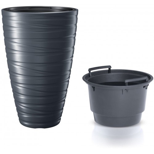 Prosperplast MAZE Květináč vysoký s vkladem 37,5cm, antracit DPMZ400