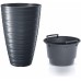 Prosperplast MAZE Květináč vysoký s vkladem 37,5cm, antracit DPMZ400