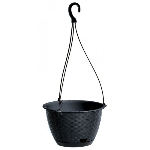 PROSPERPLAST RATOLLA ROUND W Květináč závěsný 21,7cm, antracit DRLW215