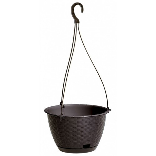 PROSPERPLAST RATOLLA ROUND W Květináč závěsný 21,7cm, umbra DRLW215