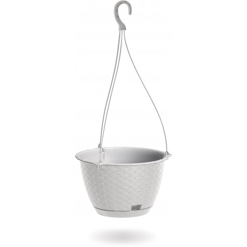 PROSPERPLAST RATOLLA ROUND W Květináč závěsný 21,7cm, bílá DRLW215