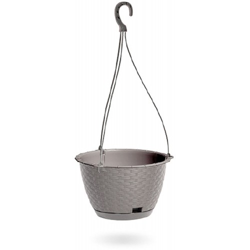 PROSPERPLAST RATOLLA ROUND W Květináč závěsný 21,7cm, mocca DRLW215