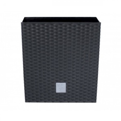 VÝPRODEJ Květináč RATO LOW 22 cm, 9,8l, ratan antracit DRTS225L BEZ VNITŘNÍ VLOŽKY!!!