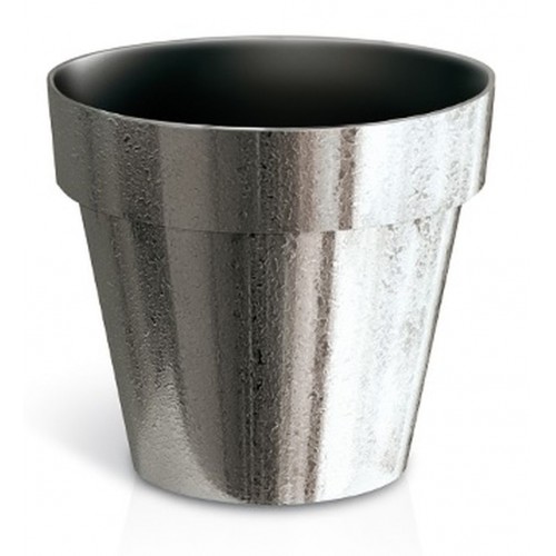 Květináč CUBE CHROME SILVER 20 cm, 3,5l, stříbrná struktura DGC200SF