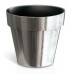 Květináč CUBE CHROME SILVER 20 cm, 3,5l, stříbrná struktura DGC200SF
