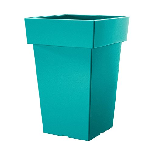 Prosperplast LOFLY SQUARE Květináč 23,4x23,4x35,6cm tyrkys DLOFQ240