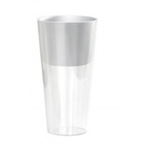 Květináč TUBUS SLIME PW 4/8l, transparentní/bílá DTUS200PW