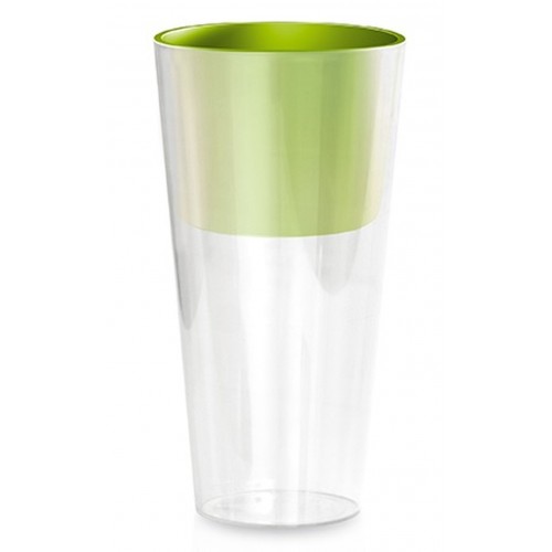 Květináč TUBUS SLIME PW 4/8l, transparentní/limetka DTUS200PW