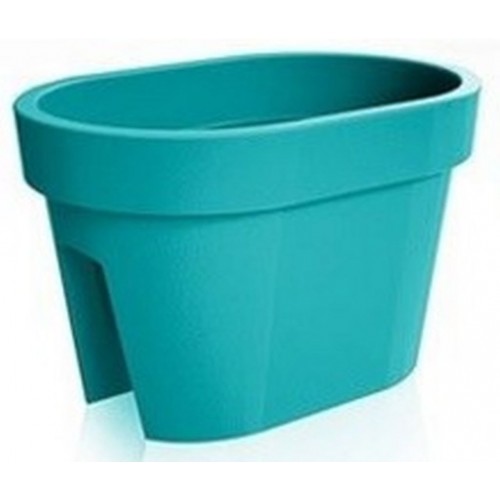 Květináč balkonový LOFLY RAILING 12,3l, 39.6 x 26,6 x 25 cm tyrkys DLOFR400