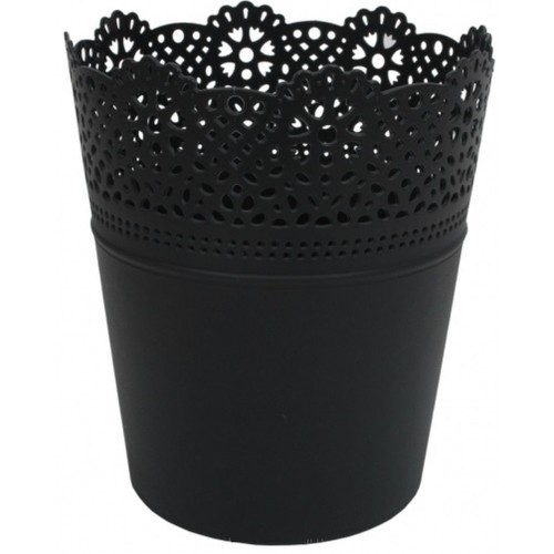 PROSPERPLAST LACE květináč s krajkou 16 cm, černá DLAC160 PROSPERPLAST LACE květináč s krajkou 16 cm, černá DLAC160