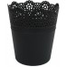 PROSPERPLAST LACE květináč s krajkou 16 cm, černá DLAC160