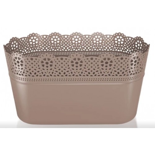 Prosperplast LACE truhlík s krajkou 28,5 x 13,5 cm, mocca DLAC285 Prosperplast LACE truhlík s krajkou 28,5 x 13,5 cm, mocca DLAC285