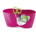 PROSPERPLAST LIMES DUBLO dvojkvětináč na bylinky s nůžkami 25x12x12cm, 2,5l, fialový DLD250