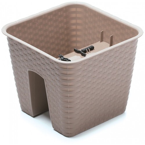 PROSPERPLAST RATOLLA Truhlík na zábradlí 27,2x27,2x22,5cm, mocca DRLB280 PROSPERPLAST RATOLLA Truhlík na zábradlí 27,2x27,2x22,5cm, mocca DRLB280