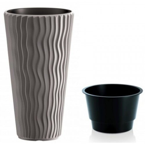 Prosperplast SANDY SLIM květináč 29,7cm, 12l, šedý kámen DPSP300
