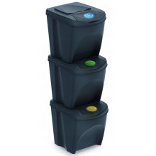 Prosperplast SORTIBOX Sada 3 odpadkových košů 3x25l, antracit IKWB25S3