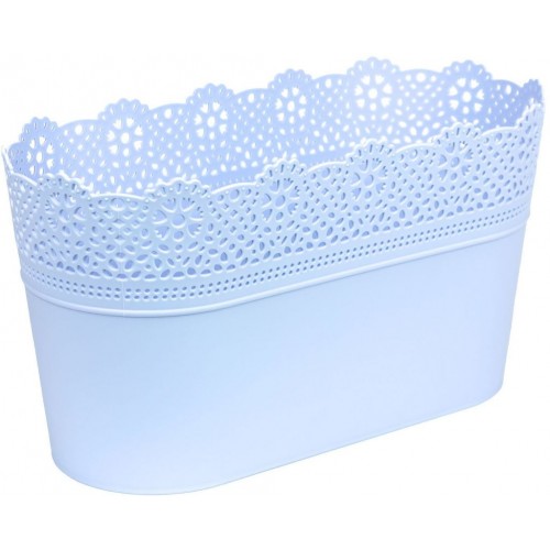 Prosperplast LACE truhlík s krajkou 28,5 x 13,5 cm, světle modrá DLAC285