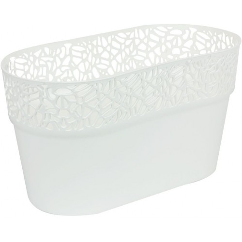 Prosperplast NATURO Truhlík s krajkou 27,5 cm, bílá DNAT275 Prosperplast NATURO Truhlík s krajkou 27,5 cm, bílá DNAT275