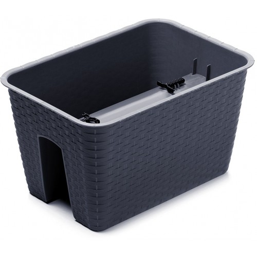 PROSPERPLAST RATOLLA Truhlík na zábradlí 39,6x27,2x22,5cm, antracit DRLB400 PROSPERPLAST RATOLLA Truhlík na zábradlí 39,6x27,2x22,5cm, antracit DRLB400