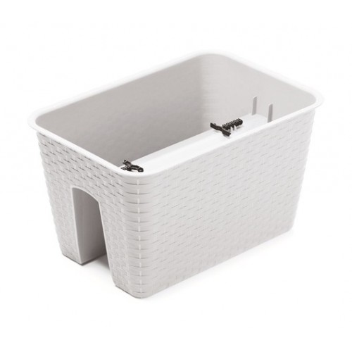 PROSPERPLAST RATOLLA Truhlík na zábradlí 39,6x27,2x22,5cm, bílá DRLB400