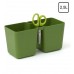 PROSPERPLAST TWINS CUBE dvojkvětináč na bylinky s nůžkami 24,4x11x12cm, 2,5l, zelený DTC245