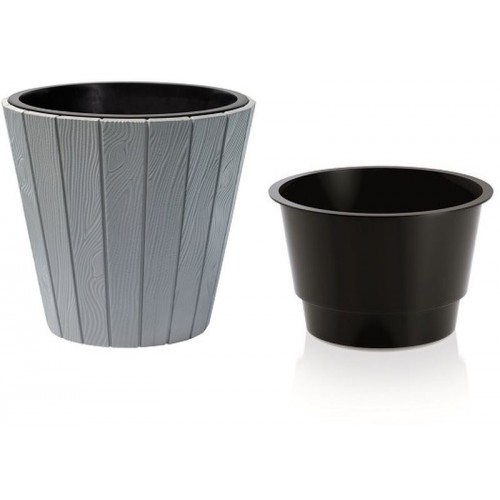 Prosperplast WOODE květináč 48,8x45,7cm šedý kámen DBWO490