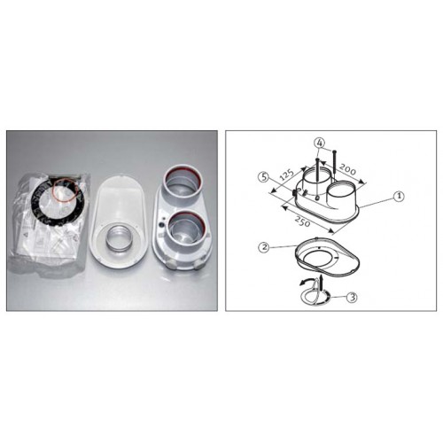 PROTHERM R1rozdvoj. člen 80/80 mm, bílý 0020045058