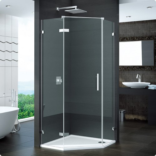 RONAL PUT51 Pur stěna pro pětiúhelník L-kování*, 2m, chrom/čiré sklo PUT51SM11007