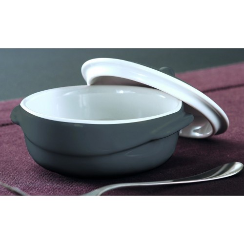 PYREX Pekáč kulatý s víkem GREY MINI 10 x 10 cm