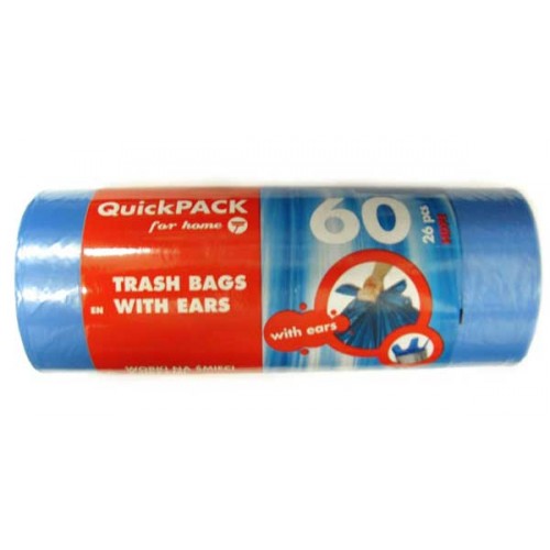 Pytle do odpadkových košů s uchy HD 60 l/ 26 ks - modré Q174
