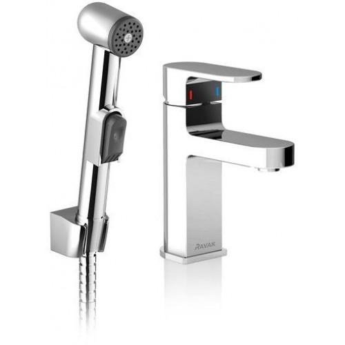 RAVAK CHROME CR 0CR 112.00 Umyvadlová stojánková baterie s bidetovou sprškou X070092