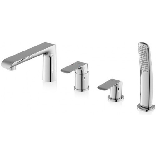 RAVAK FLAT FL 026.00 Vanová stojánková baterie na okraj vany, čtyřotvorová X070120