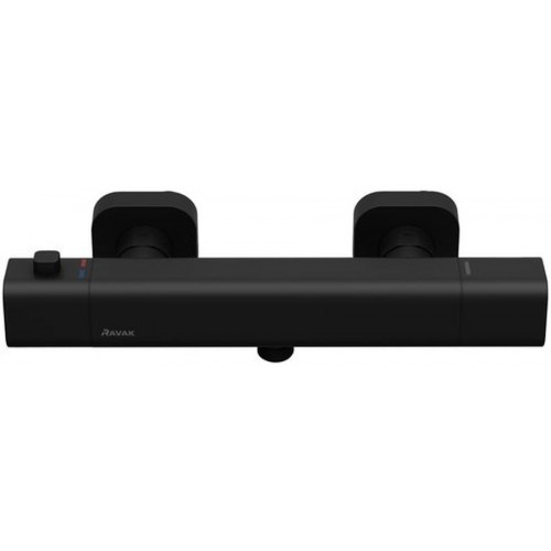 RAVAK 10° FREE BLACK TD F 033.20 Termostatická sprchová nástěnná baterie X070154