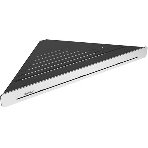 RAVAK SLIM C Polička 290 x 206 x 22 mm černá/chrom X07P576