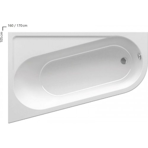 RAVAK CHROME Vana 160 x 105 cm, pravá CA61000000
