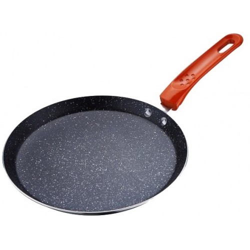 RENBERG Pánev na palačinky 25cm s mramorovým povrchem, oranžová RB-1024oran